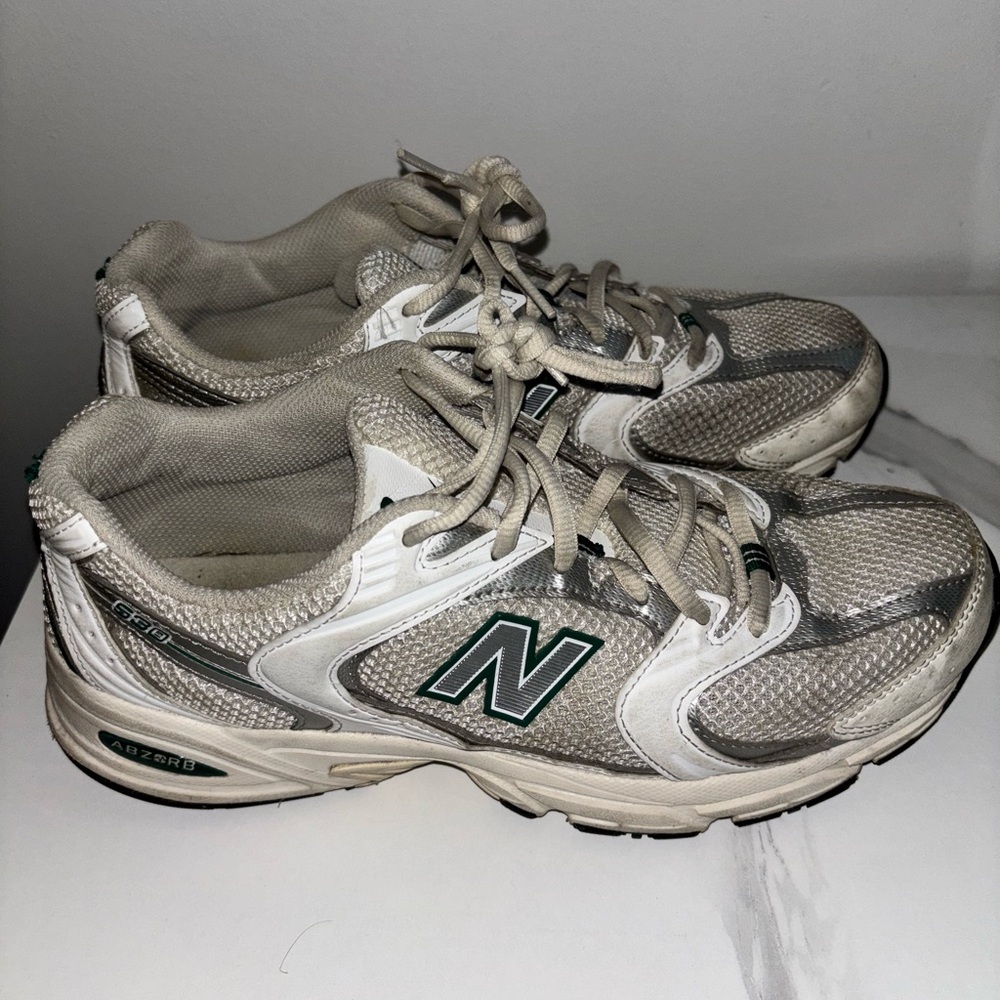 New Balance Gray and White Sneakers
